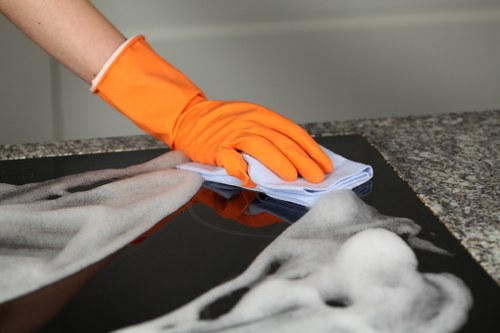 Close-up of a rug being vacuumed during regular cleaning