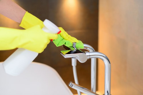 Professional upholstery cleaning of a living room sofa