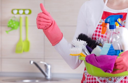 Regular cleaning routine for a kitchen and bathroom