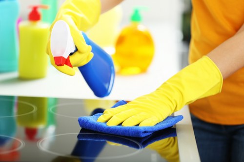 Routine carpet cleaning in a high-traffic office area